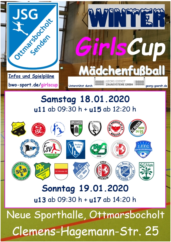 Fußball Damen 3. Winter GirlsCup Plakat Homepage
